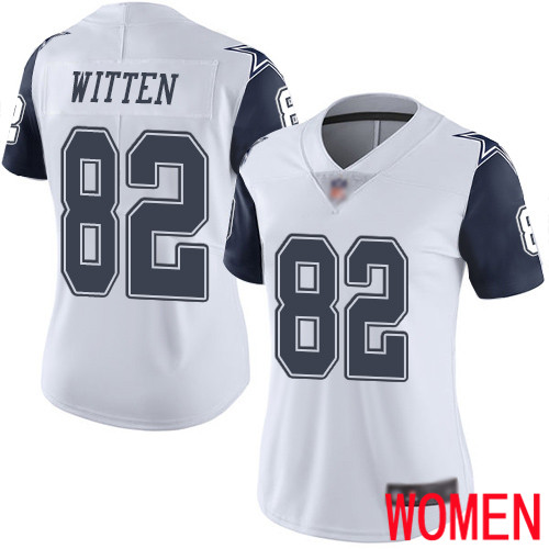 Women Dallas Cowboys Limited White Jason Witten #82 Rush Vapor Untouchable NFL Jersey->women nfl jersey->Women Jersey